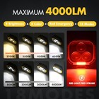 6000mah Rechargeable Work Light  4000lm Magnetic Light With Hook  2 Pack Yellow