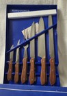 Vintage Heavy Caesar s Stainless Steel 6-pc Gourmet Cutlery Set Wooden Handles 