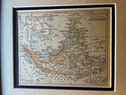 1899 Map Of Malaysia Frame Dbl Mat Fm 1900 Rand Mcnally Dollar Atlas See Descrip
