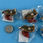 Nos New Lot Of 5 Vintage Hallmark Cute Fairy Pixie Sleeping In Leaf Pin Pinback