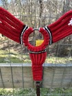 Red Multi String 100  Mohair Western Breast Collar Horse Size Tack
