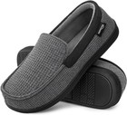 Men s Knit Moccasin Slippers Memory Foam House Shoes Indoor Outdoor -   