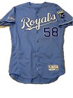 Game Used-scott Barlow Pitched In This Powder Blue Kc Royals Jersey   Mlb Authen