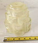 Antique Art Deco Cobalt Blue Satin Glass Lamp Shade Base Skyscraper Sunburst
