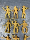 Lot Of 12 Vintage Mpc Yellow Cowboy Figures 51mm Plastic Playset Toy Marx