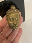 Vtg Nigerian Tribal Gilt Metal Bronze Head Sculpture Benin Or Ife Kingdom 