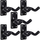 5 Pack Guitar Wall Hanger Mount - Black Hook Holder For Acoustic  Electric  Bass