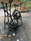    new Home     Antique Treadle Sewing Machine Treadle With Wood Top By New  Home