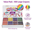 Colorations Large Crayons - 8 Colors  Set Of 400