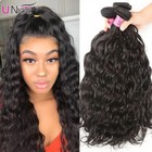 Unice Indian Water Wave Human Hair Extensions 3 Bundles Virgin Hair Weaves Wefts
