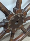 Early Teak Hand Wrought Iron Ships Helm