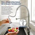 33x22x9   Commercial Stainless Steel Kitchen Sink W  Pull Down Spring Faucet Us