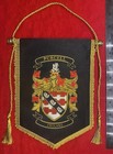 Vintage  purcell   beautifully Sewed  England Family Crest Coat Of Arms Banner 