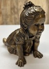 Lot Of 2 Antique Boy   Girl Corrine Hartley Sculpture Figure Signed L e 34 95