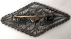 Vintage Sterling Silver Filigree Brooch Palestine Eretz Israel