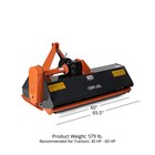 Titan Attachments 3 Point Flail Mower  60  Charcoal Finish Fits Cat 1 Tractors
