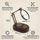 Vintage Brass Desk Magnifying Glass With Adjustable Stand Reading Magnifier