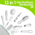 Baby Healthcare Grooming Kit  Portable Safety Care Set 13-in-1  Grey White