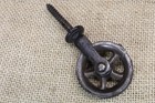 Old Screw Pulley 1 1 2    Wheel Cast Iron Vintage Black Paint Barn Find Clean
