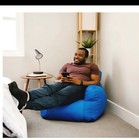 3 Feet Dorm Bean Bag Chair With Drink Holder   Pocket Sapphire Smartmax Durable 