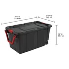  2 Pack  Sterilite 40 Gallon Wheeled Storage Tote Black Latching Lid Pull Handle