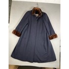 Vintage J  Percy Marvin Richards Jacket Womens 8 Black Mink Trim Overcoat Wool