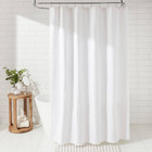 Threshold Medallion Matelasse Cotton Jacquard Shower Curtain 72 x72   White