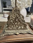 Vintage French Style Desk Table Lamp With Brass Letter Holder Working Condition