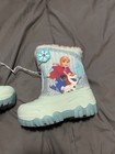 Disney Frozen Anna Elsa Faux Fur Winter Snow Boots Girl   s Size 8 Lights Up
