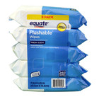 Equate Fresh Scent Flushable Wipes  5 Resealable Packs  White  240 Total Wipes 