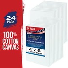 Blank Cotton Canvas Panels 4 x6  24 Pack Mounted Art Boards Paint Supplies Craft