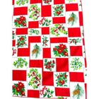 Christmas Holiday Tablecloth Rectangle Red Green White Poinsettia Pinecone Holly