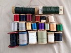 Junk Drawer Lot Vintage Wooden Spools Thread   Wire