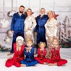 Family Matching Christmas Satin Custom Name Pajamas  Kids Adults Sleepwear Set