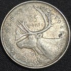 Canada - 1944 - 25 Cents - 80  Silver Canadian Coin - Asw  15oz - King George Vi