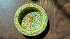 Chinese Cloisonn   Dish Canton Painted Enamel Famille Rose Yellow Late Qing 20c