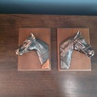 2 Vintage Framed Equestrian Horse Head In Relief 3d 8  X 6  Bronze Copper