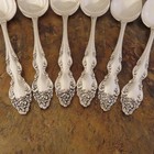 Oneida Baroque Rose Set Of 6 Soup Spoons 1881 Rogers Silverplate Flatware Lot D