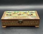 Vtg 1950 s Persian Khatam Mosiac Inlaid Wooden Jewelry Trinket Box Handmade
