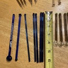 Vintage Glass Bar Drink Swizzle Sticks Stirrers Lot Of 24 Blue Glass Advertising