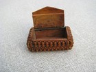 Antique Sailor Folk Art Drill Carved Coquilla Nut  Snuff   Pill Box C  Mid-1800s