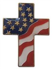 3-piece Cross Patriotic American Flag Stars   Stripes Lapel Pin Or Hat Pin      