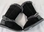 Bearpaw Women Sz 8  Cozy Soft Black Boot Nwob 2410w-shelly Suede Faux