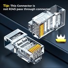 100-pack Cat5e Cat6 Rj45 Connectors  Rj45 Standard Connector For Solid Or Str   