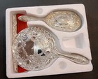 Vtg Wm A Rogers 3 Piece Silverplated Dresser Set With Box  Brush  Mirror  Comb