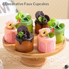 Fake Cupcakes Display 6 Pcs Artificial Food Realistic Faux Cake Decor