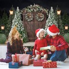 7x5ft Christmas Photography Backdrop Winter Rustic Wood Door Background With    