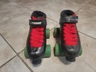 Vtg Riedell Carrera Speed Roller Skates Size 6   Black  Green Suregrip Wheels