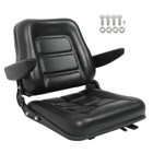 Universal Forklift Seat Foldable Armrest Safety Switch Pvc Tractor Seat Black