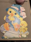 15 Vintage Easter Die Cut Decorations Lot Flocked Bunny Chicks Eggs
